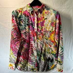 DESIGUAL Long Sleeve Colorful Swirl Ofelia Sz Large/Talla